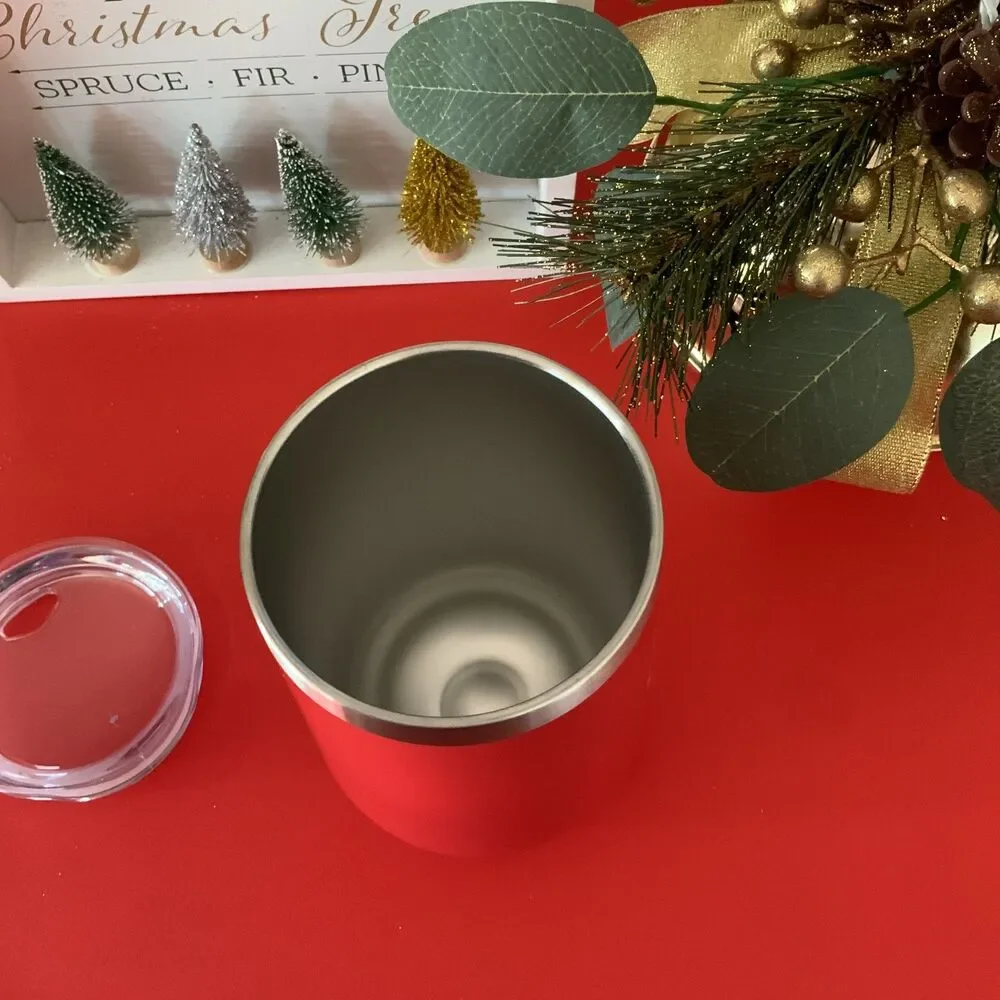 Brand New! Red Insulated 16oz Christmas Coffee/Wine Tumbler w/Lid